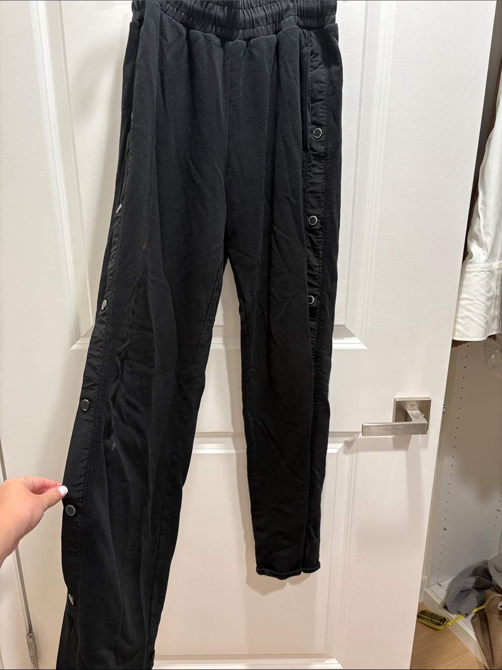 Womens Snap-Button Track Pants